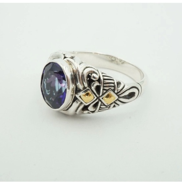 Robert Manse Sterling Silver 925 18k Amethyst Ring Size 6 - Picture 3 of 16